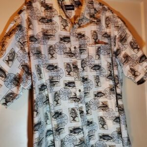 Puritan Beige and Black Nautical Pattern Shirt